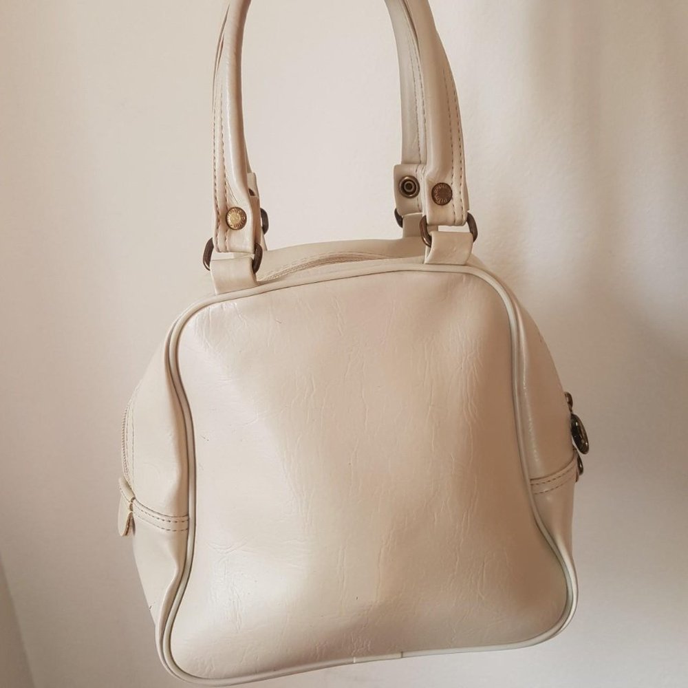 Vintage Puma Vinyl Mini Handbag Retro Bowling Bag Faux Leather Womens - Picture 5 of 8